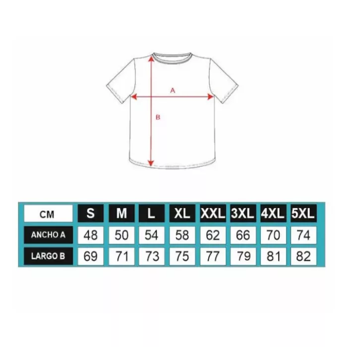 Guía de tallas camisetas